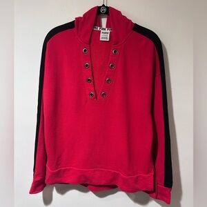 PINK Victoria's Secret Red Hoodie with Black Details